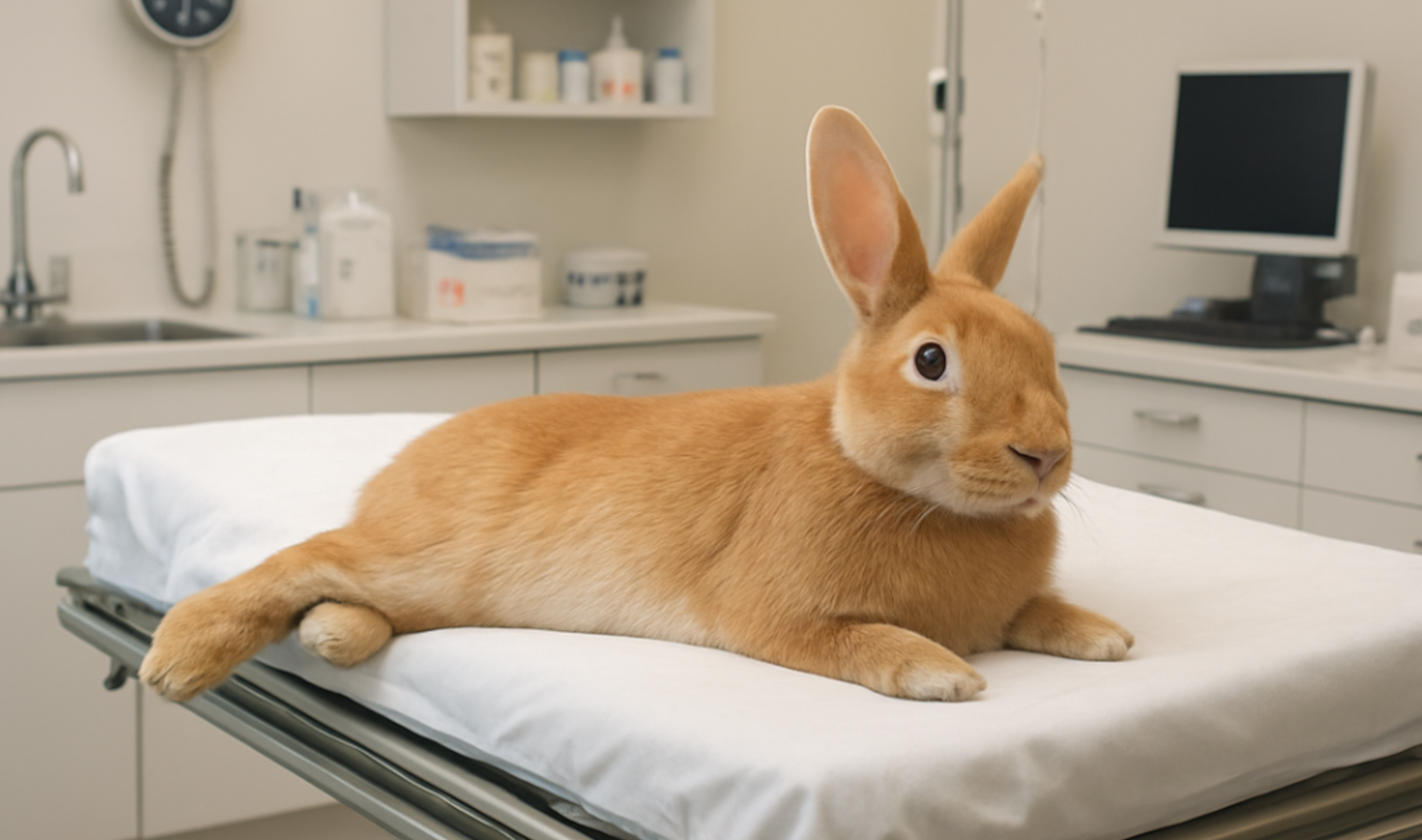 rabbit at the vet